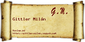 Gittler Milán névjegykártya