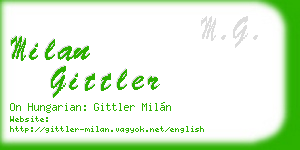 milan gittler business card